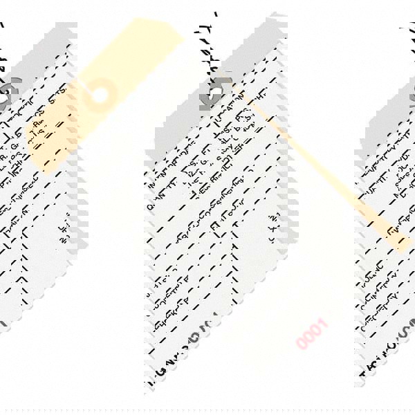 Blank Tag: 6-1/4'' High, Manila & White, Synthetic Paper